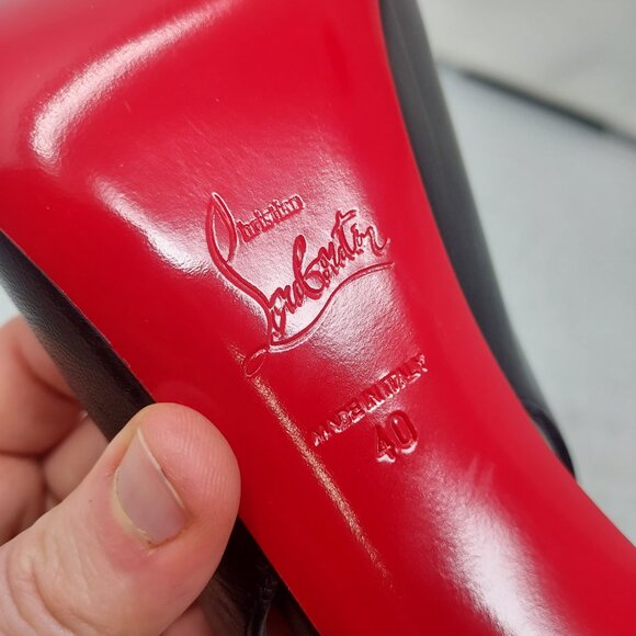 Christian Louboutin Black Strappy Condora Leather Heel Shoe - Picture 4 of 11